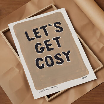 Let's Get Cosy Hand Painted Art Print, 2 of 6