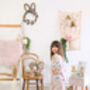 Girls Bouncing Bunny Rabbit Spring Cotton Pyjama Set, thumbnail 1 of 7