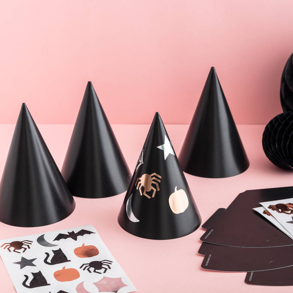 Halloween Party Hats And Sticker Set, 1 of 3