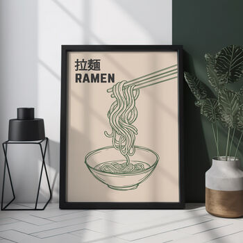 Ramen Japanese Food Art Print | Minimalist Kitchen Decor, 2 of 7