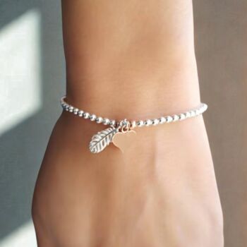 Sterling Silver Personalised Hand Stamped Initial Bracelet, 6 of 8