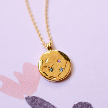 Family Birthstone Personalised Classic Disc Necklace, 2 of 12