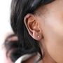 Tiny Sterling Silver Star Stud Earrings, thumbnail 2 of 3