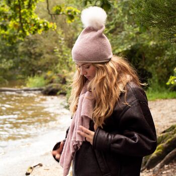 Alpaca Jersey Pom Pom Beanie, 4 of 12