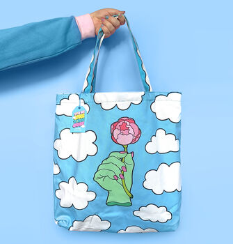 Cloud And Rose Fantasy Field Canvas Tote Bag, 5 of 5