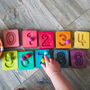 Handcrafted Wooden Number Cuboids In Rainbow, thumbnail 7 of 11