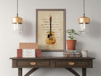 Acoustic Guitar Watercolour Style Art Print, 2 of 3