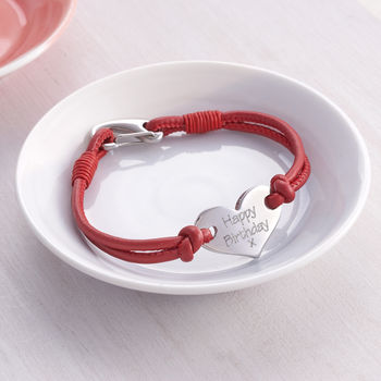 Personalised Heart Leather Bracelet, 5 of 12