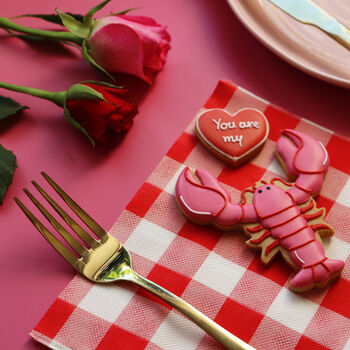 Biscuiteers Hand Iced You're My Lobster Letterbox Biscuit, 2 of 3