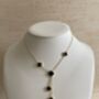 Double Sided Clover Long Necklace White Black, thumbnail 8 of 10