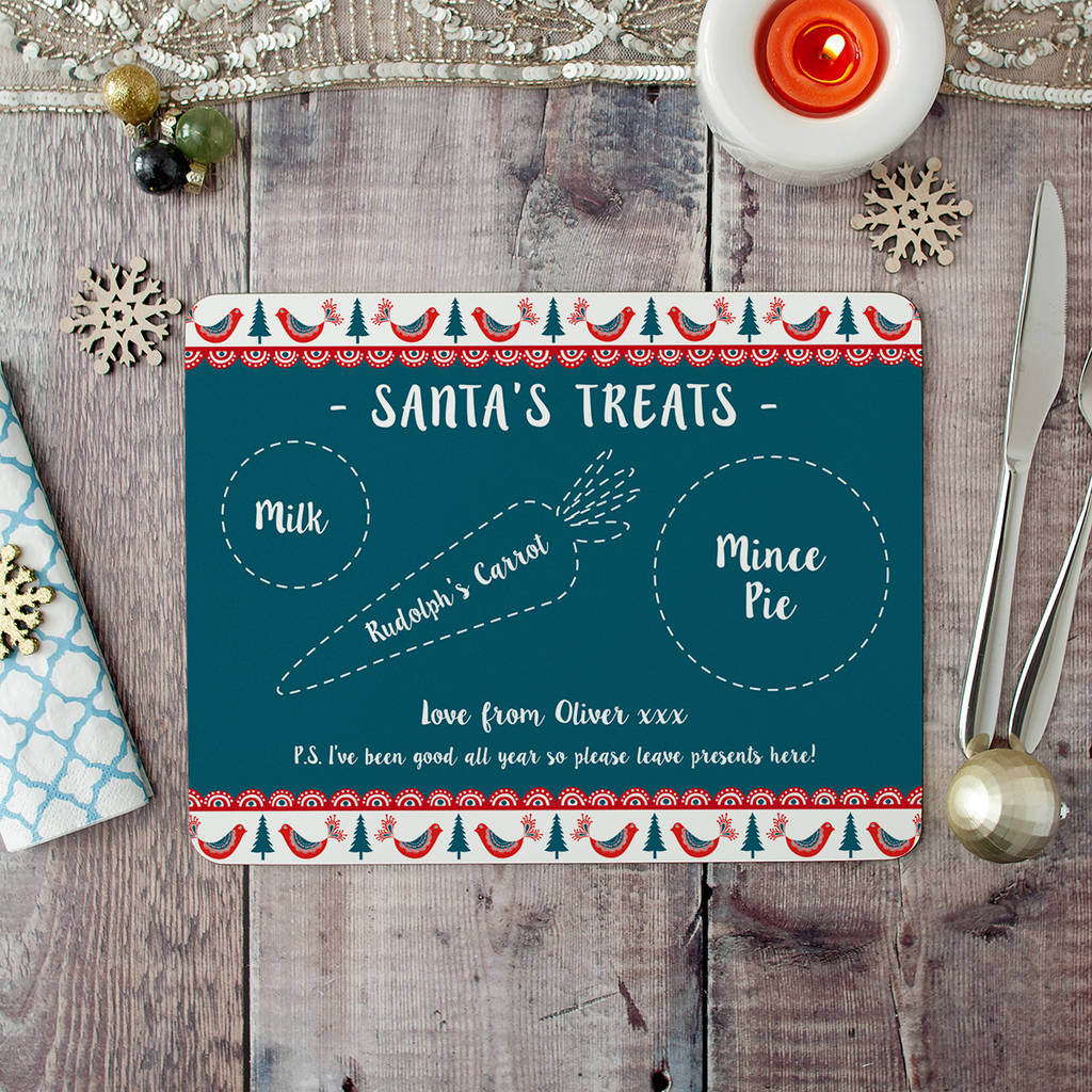 Personalised Christmas Placemat For Santa By The Little Picture Company