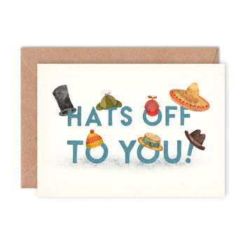 'Hats Off To You' Greetings Card, 2 of 2