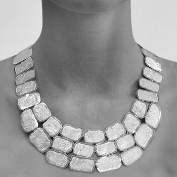 Sterling Silver Statement Roman Bib Necklace, 2 of 6