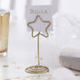 Gold Star Shaped Metal Place Card Holders, thumbnail 1 of 3