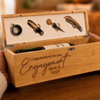 Congratulations On Your Engagement Wine Bottle Gift Set, 2 of 4