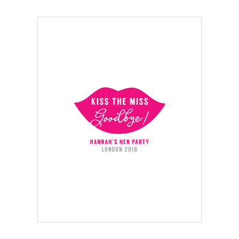 Lips Personalised Hen Party Guest Book Alternative, 3 of 5