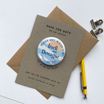 Save The Date Beach Waves And Sun Wedding Magnet, 5 of 7