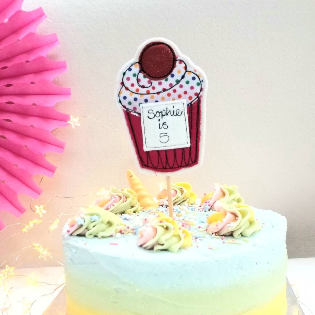 Personalised Cupcake Cake Topper By Honeypips