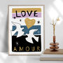 Personalised Wedding Or Anniversary Birds Amour Print, thumbnail 1 of 3