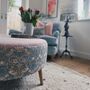 Louis Footstool In Strawberry Thief And Blush Velvet, thumbnail 3 of 4