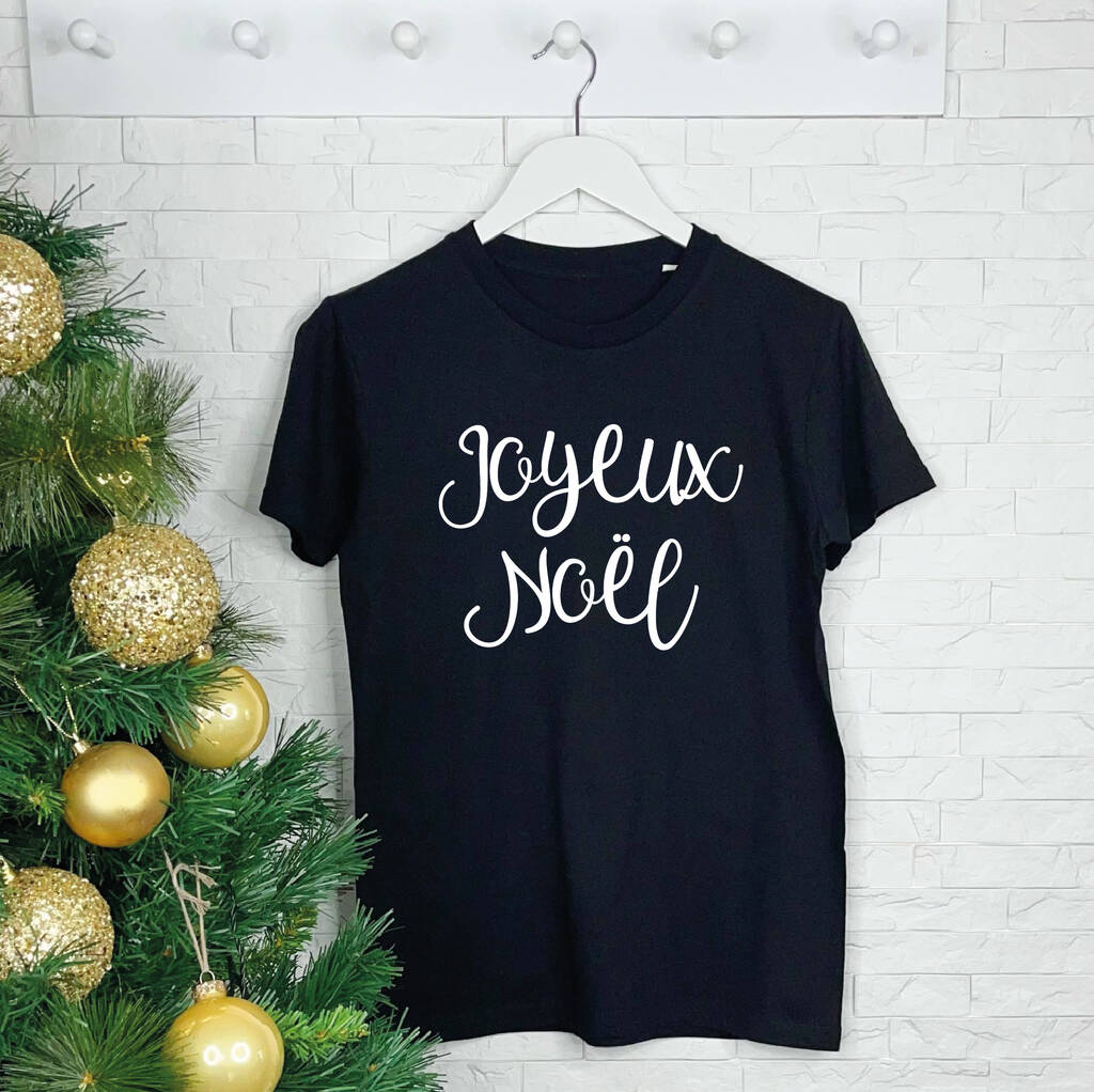 Joyeux Noel Womens Christmas T Shirt, 1 of 6