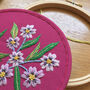 Bright Pink Floral Embroidery Kit, thumbnail 5 of 5