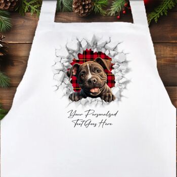 Personalised Christmas Staffordshire Bull Terrier Break Through, 4 of 10