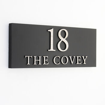 Personalised House Sign With Wood Effect Lettering, 5 of 9
