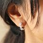 Crystal Triple Star Huggie Hoop Earrings, thumbnail 5 of 12