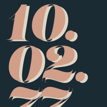 Personalised Retro Date Typography Greetings Card, 5 of 7