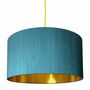 Duck Egg Blue Silk Lampshade With Copper Or Gold Lining, thumbnail 2 of 5