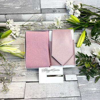 Suede Pink Wedding Tie Set, 7 of 10