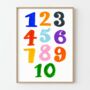 Numbers Colourful Kids Room Print, thumbnail 5 of 5