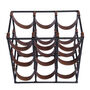 Square Leather And Metal Nine Bottle Sling Wine Rack, thumbnail 4 of 8