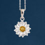 Sterling Silver September Aster Birth Flower Necklace, thumbnail 2 of 10