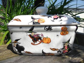 Lidded Butterdish In Hubble Bubble Witches Design, 7 of 7