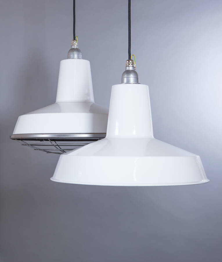 linton enamel factory industrial pendant light by dowsing & reynolds