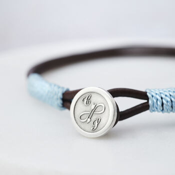 Silver Leather And Silk Personalised Bracelet, 8 of 12