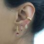 18 K Gold Plated Pink Crystal Earrings, thumbnail 9 of 11
