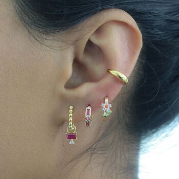 18 K Gold Plated Pink Crystal Earrings, 9 of 11