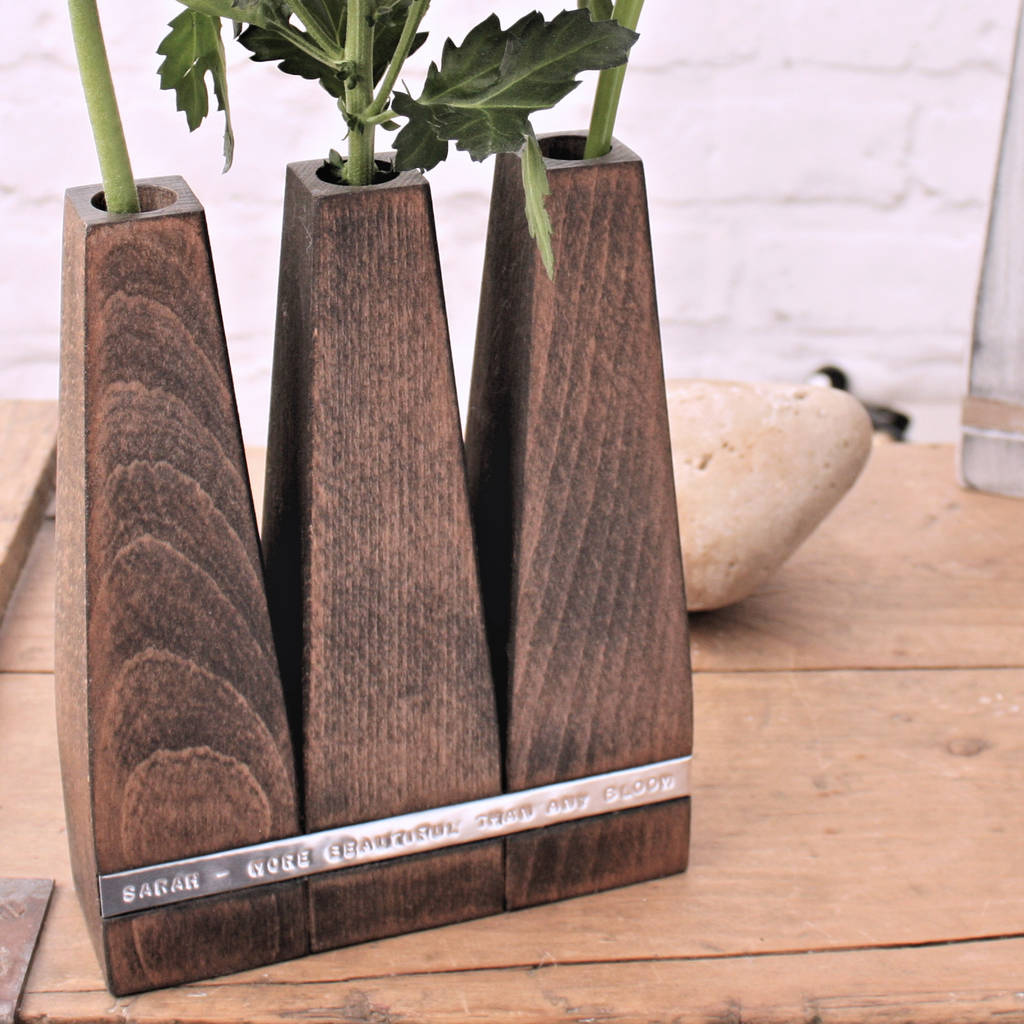 multi stem beech wood vase by warner's end