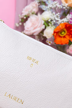 Personalised Leather Bride Clutch Bag, 3 of 5