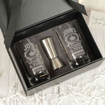 Personalised Vodka Pair Of Highball Mixer Glasses, 2 of 5