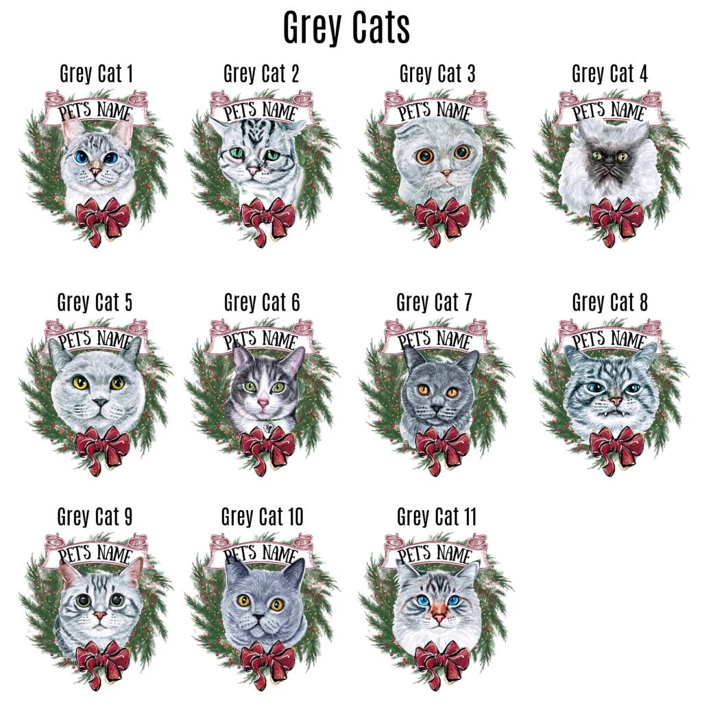 Personalised Christmas Cat Baubles Decorations By DinkiBelle