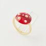 Fable Enamel Mushroom Ring, thumbnail 1 of 6