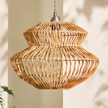 Rattan Pot Bellied Easy Fit Ceiling Shade, 2 of 4