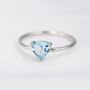 Genuine Blue Topaz Trillion Cut Ring Sterling Silver, thumbnail 2 of 10
