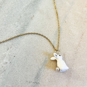 Little White Bunny Rabbit Necklace, 2 of 2