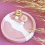 Sun Earrings With Pearl Drop Detail, thumbnail 6 of 9