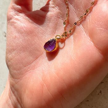Carved Amethyst Vintage Chain Necklace, 2 of 7